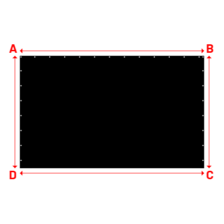 Bâche Rectangle en Protect 670 : La référence en matière de protection étanche Noir RAL 9005 - 4.10x2.50m