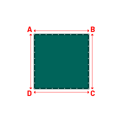 Bâche Rectangle en Protect 670 : La référence en matière de protection étanche Vert industrie RAL 6026 - 1.80x1.80m