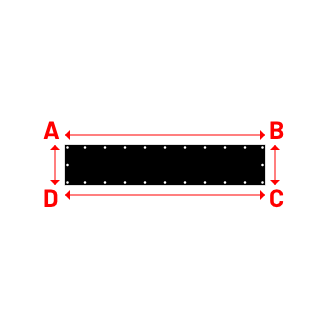 Bâche Rectangle en Protect 670 : La référence en matière de protection étanche Noir RAL 9005 - 2.00x0.40m
