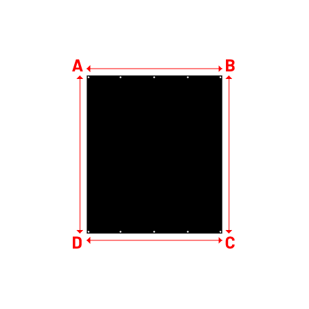 Bâche Rectangle en Protect 670 : La référence en matière de protection étanche Noir RAL 9005 - 1.97x2.30m