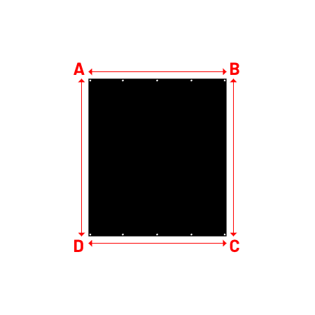Bâche Rectangle en Protect 670 : La référence en matière de protection étanche Noir RAL 9005 - 1.97x2.25m