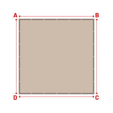 Bâche Rectangle en Soltis 96 - Toile d'ombrage haute performance Beige Sablé 96-2135 - 3.00x3.00m