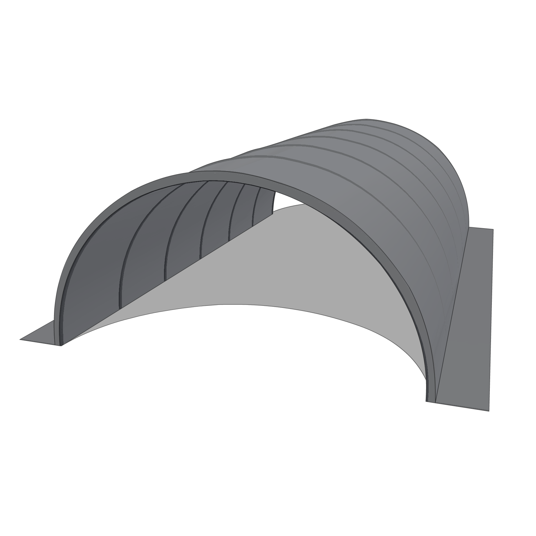 Bâche pour tunnel 12x12m  en Protect Agri Bi-color Gris foncé -  7603