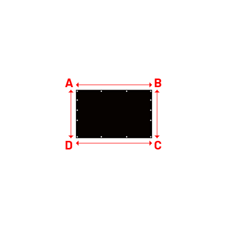 Bâche Rectangle en MaxiProtect 900 : Protection & grammage renforcé Noir foncé RAL 9005 - 31075 - 1.50x0.95m