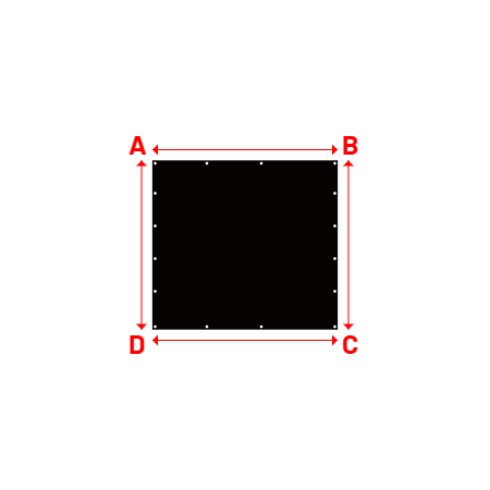 Bâche Rectangle en MaxiProtect 900 : Protection & grammage renforcé Noir foncé RAL 9005 - 31075 - 1.70x1.55m