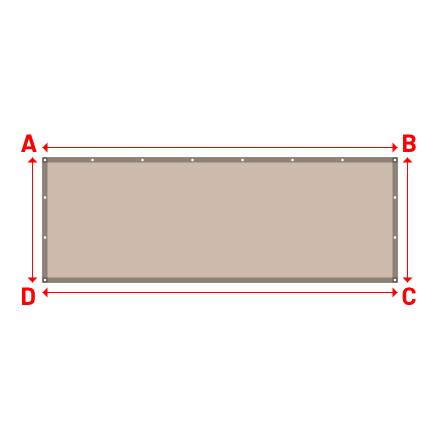 Bâche Rectangle en Soltis 96 - Toile d'ombrage haute performance Beige Sablé 96-2135 - 3.55x1.25m