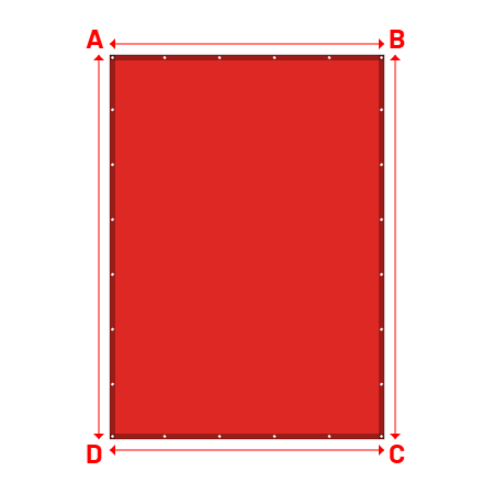 Bâche Rectangle en Protect 670 : La référence en matière de protection étanche Rouge RAL 3002 - 2.50x3.50m