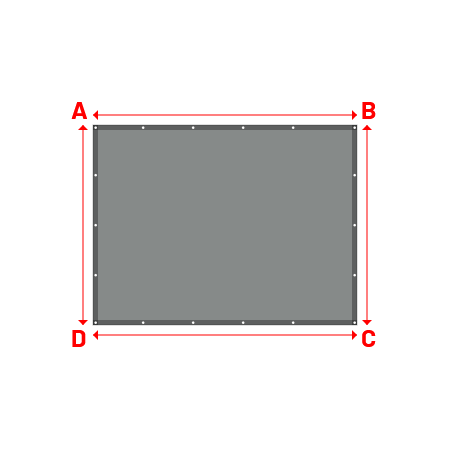 Bâche Rectangle en AustralMesh - Toile d'ombrage ajourée Gris Acier (648 AustralMesh) - 2.64x2.00m