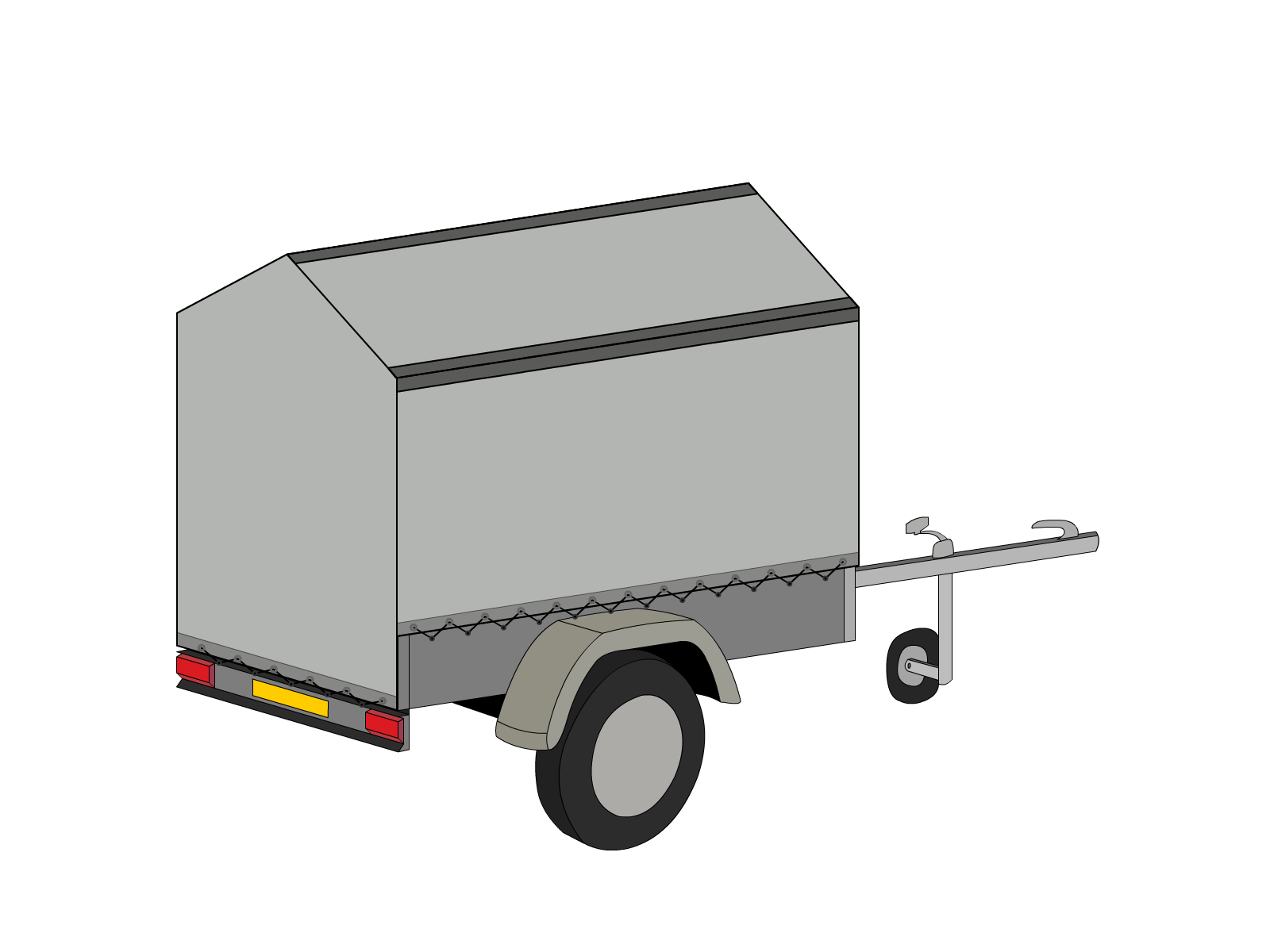 Bâche pour remorque bagagère Haute flèche en MaxiProtect 900 : Protection & grammage renforcé Gris agate RAL 7038 - 31071