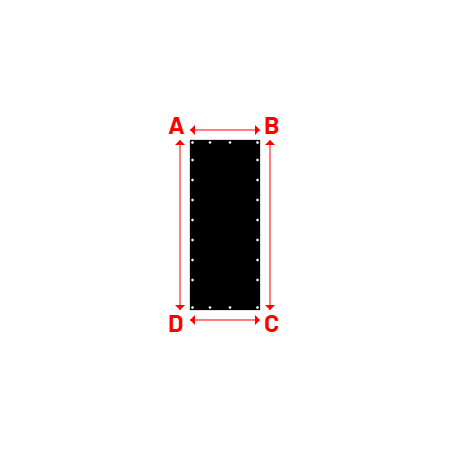 Bâche Rectangle en Protect 670 : La référence en matière de protection étanche Noir RAL 9005 - 0.70x1.70m