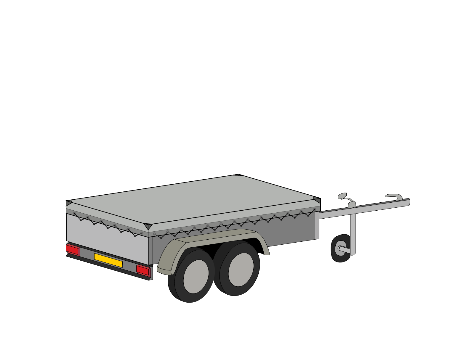 Bâche pour remorque bagagère Basse droite en MaxiProtect 900 : Protection & grammage renforcé Gris agate RAL 7038 - 31071