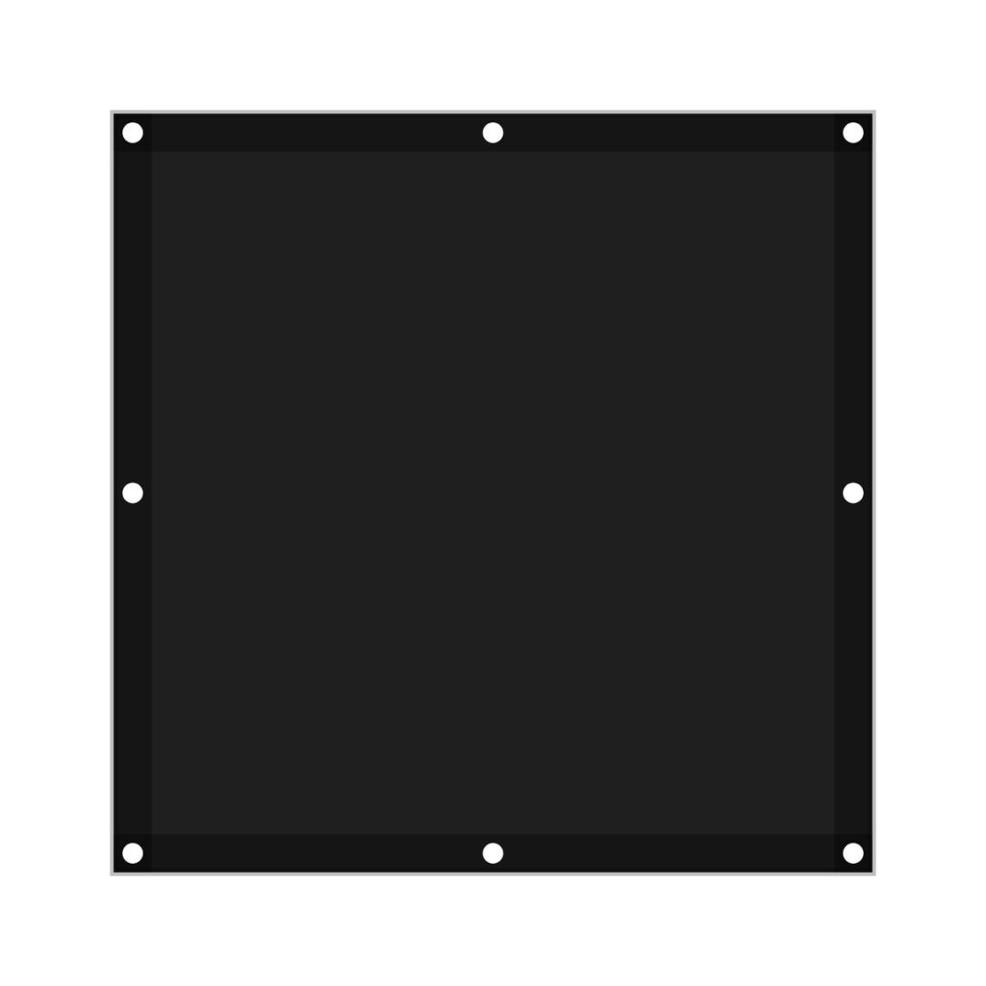 Bâche scénique sur mesure 100 × 100 cm – grille PVC M2 noire